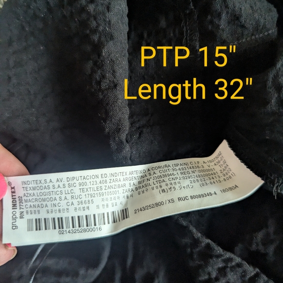 Zara Textured XS Little Black Dress NWT - Picture 6 of 10